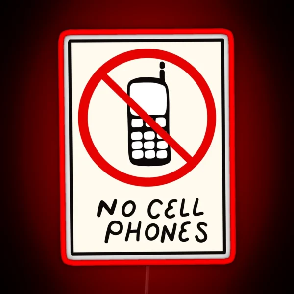 Luke S No Cell Phones Pattern Coffee Diner Pack RGB Neon Sign