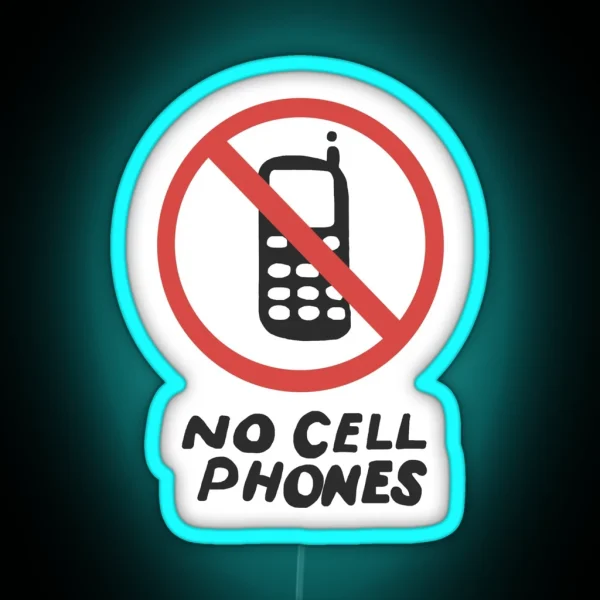 Lukes No Cell Phones Sign RGB Neon Sign
