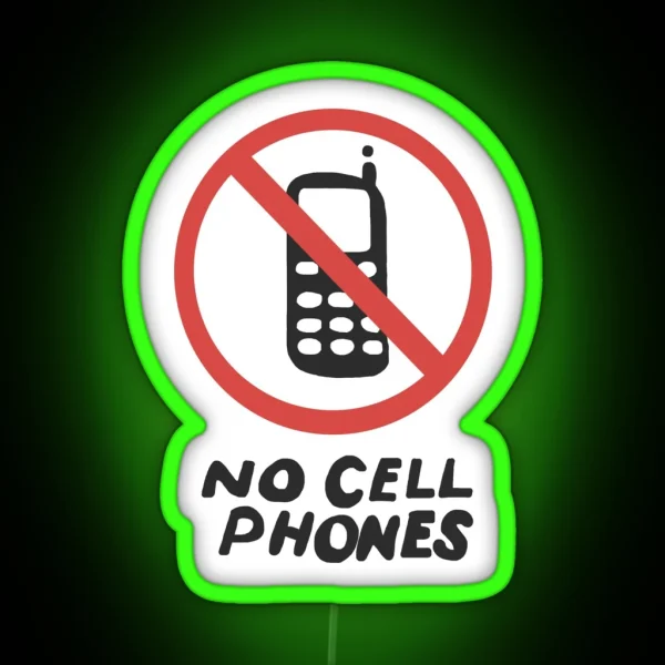 Lukes No Cell Phones Sign RGB Neon Sign