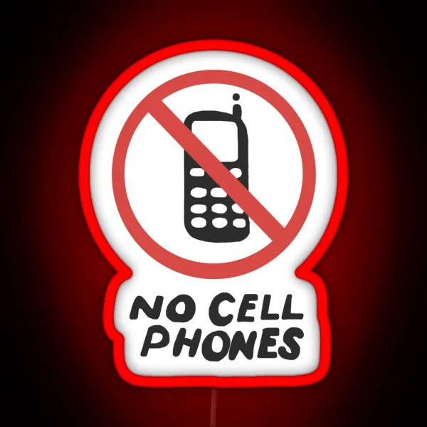 Lukes No Cell Phones Sign RGB Neon Sign