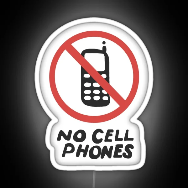 Lukes No Cell Phones Sign RGB Neon Sign