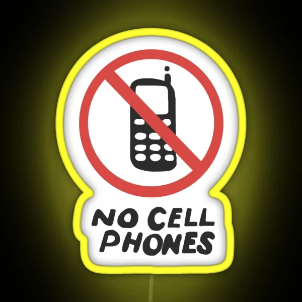 Lukes No Cell Phones Sign RGB Neon Sign