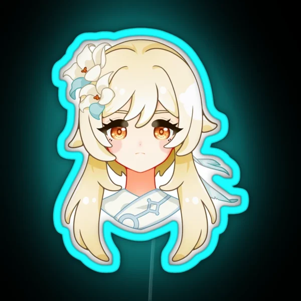 Lumine Abyss Genshin Impact Gray RGB Neon Sign