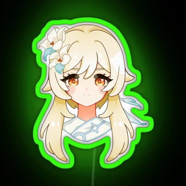 Lumine Abyss Genshin Impact Gray RGB Neon Sign