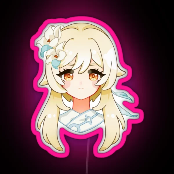 Lumine Abyss Genshin Impact Gray RGB Neon Sign