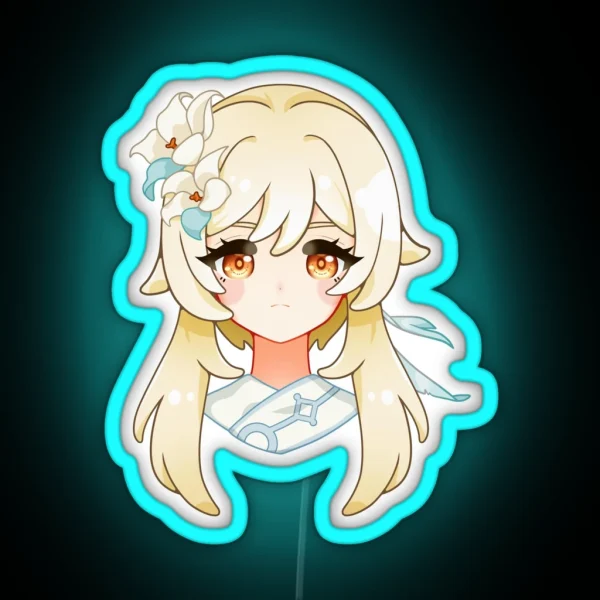 Lumine Abyss Genshin Impact White Edge RGB Neon Sign