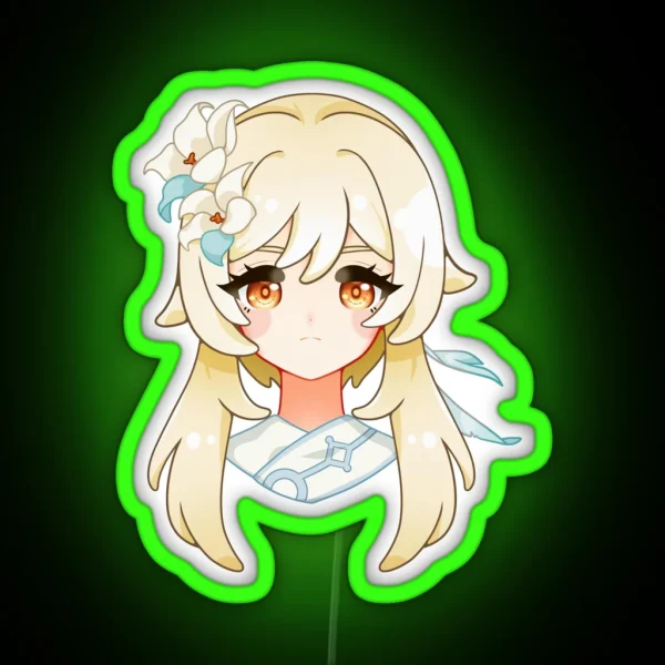 Lumine Abyss Genshin Impact White Edge RGB Neon Sign