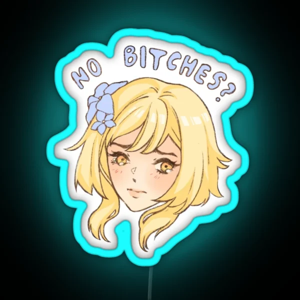 Lumine Genshin Impact No Bitches Meme RGB Neon Sign