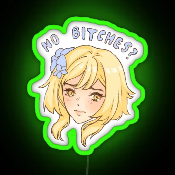 Lumine Genshin Impact No Bitches Meme RGB Neon Sign