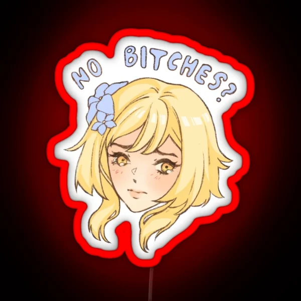Lumine Genshin Impact No Bitches Meme RGB Neon Sign