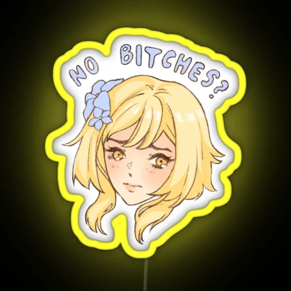 Lumine Genshin Impact No Bitches Meme RGB Neon Sign
