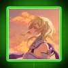 Genshin Impact themed colorful vibrant Lumine inspired neon light decoration.