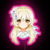 Glowing purple LED light show display for Genshin Impact fans