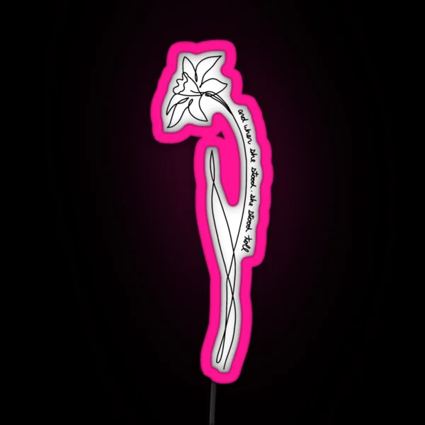 Lumineers Flower Line Art RGB Neon Sign