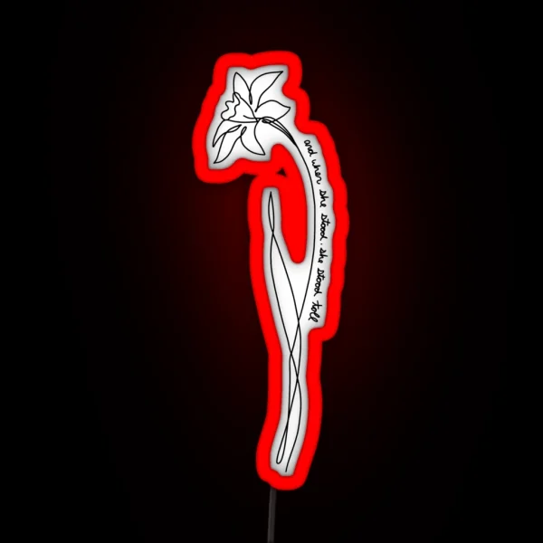 Lumineers Flower Line Art RGB Neon Sign