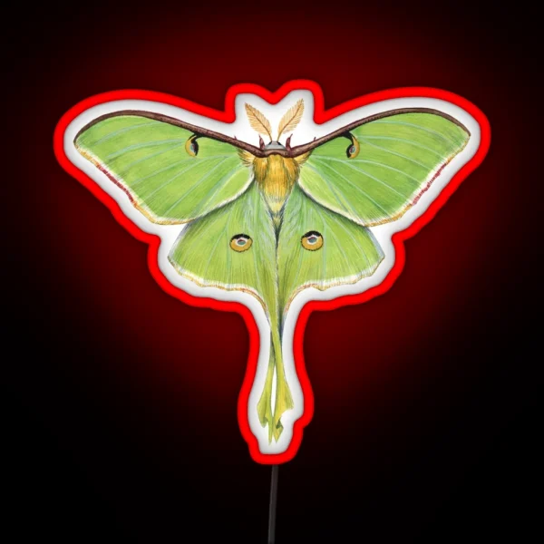 Luna Moth Actias Luna II RGB Neon Sign