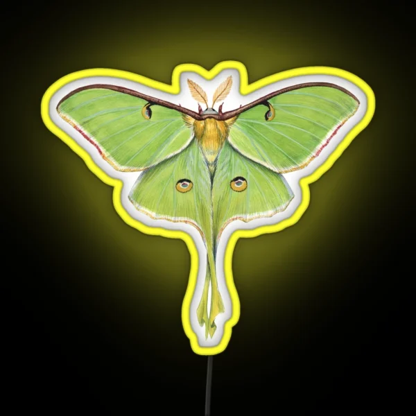 Luna Moth Actias Luna II RGB Neon Sign