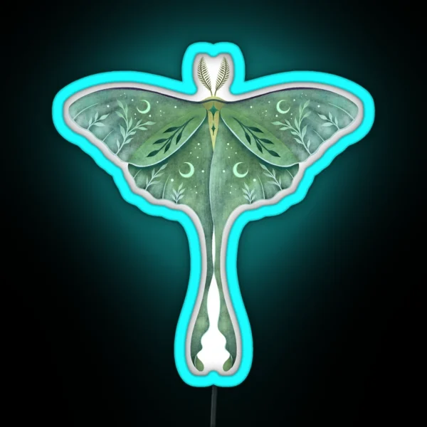Luna Moth RGB Neon Sign