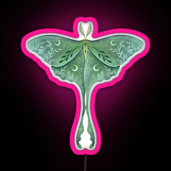 Luna Moth RGB Neon Sign