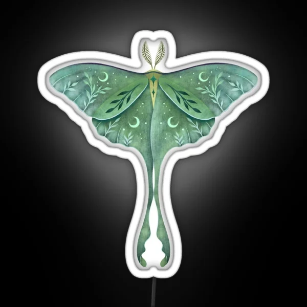 Luna Moth RGB Neon Sign