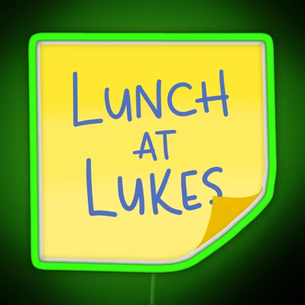 Lunch At Lukes Sticky Note RGB Neon Sign