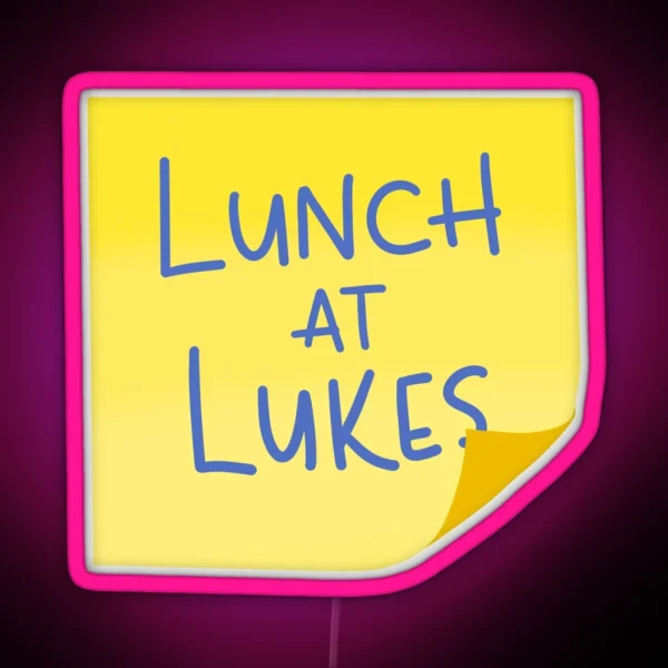 Lunch At Lukes Sticky Note RGB Neon Sign
