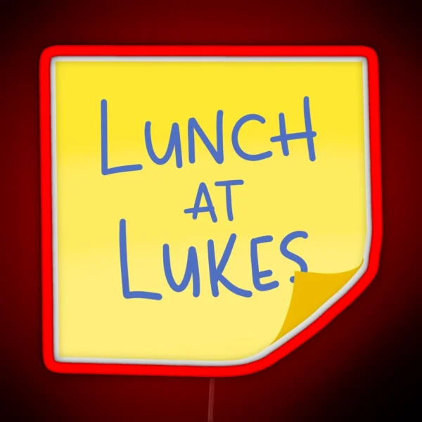 Lunch At Lukes Sticky Note RGB Neon Sign