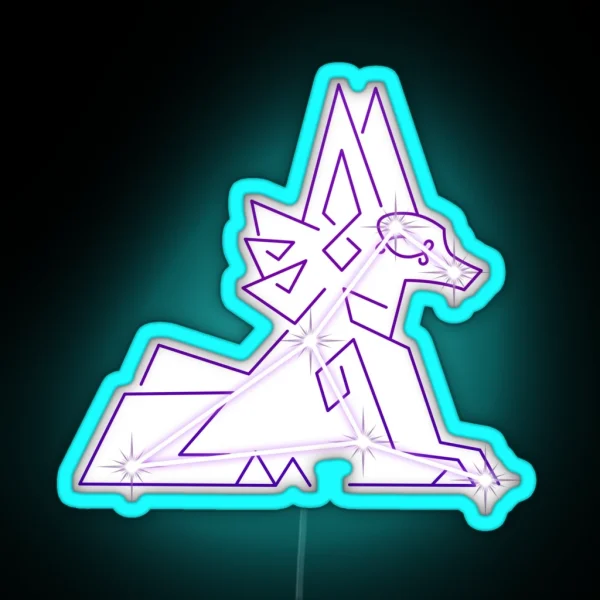 Lupus Aureus Constellation RGB Neon Sign