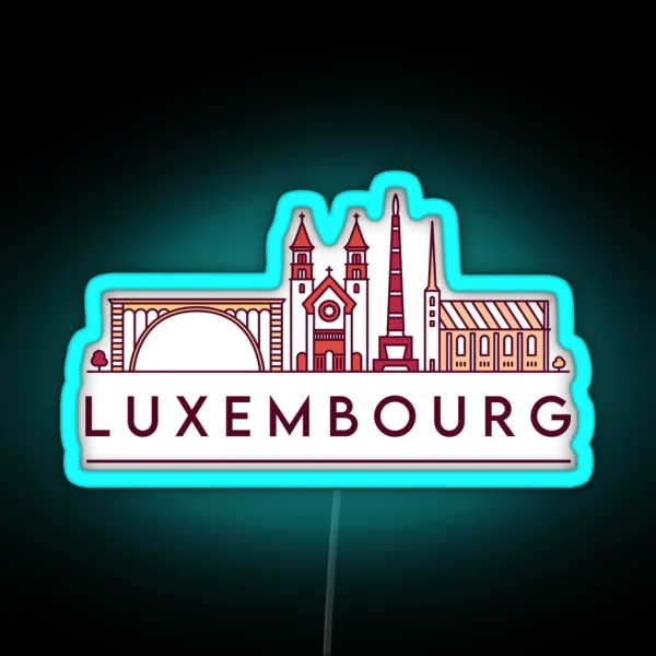 Luxembourg Cityscape RGB Neon Sign
