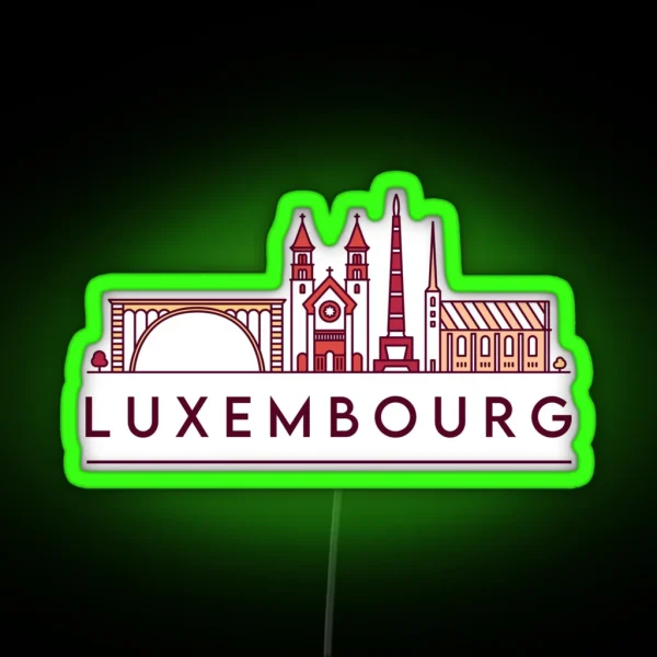 Luxembourg Cityscape RGB Neon Sign
