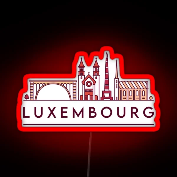 Luxembourg Cityscape RGB Neon Sign