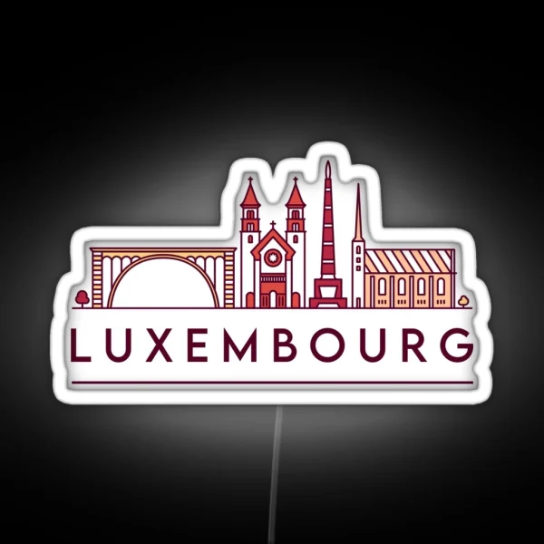 Luxembourg Cityscape RGB Neon Sign