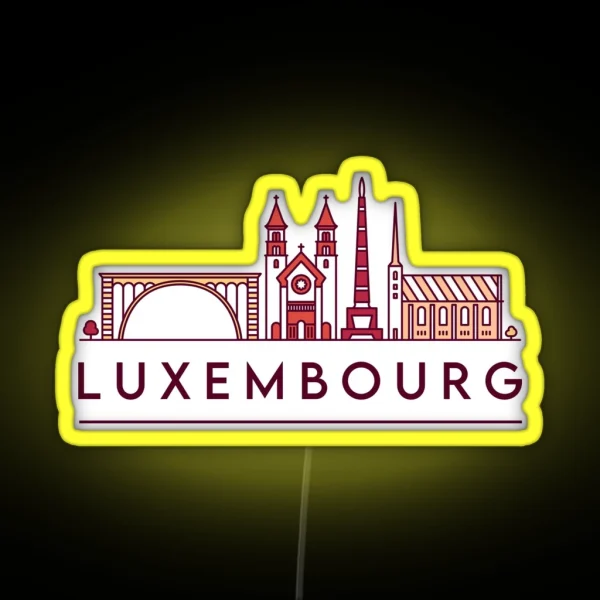 Luxembourg Cityscape RGB Neon Sign