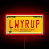 Neon licensed plate featuring iconic character from Breaking Bad series.
