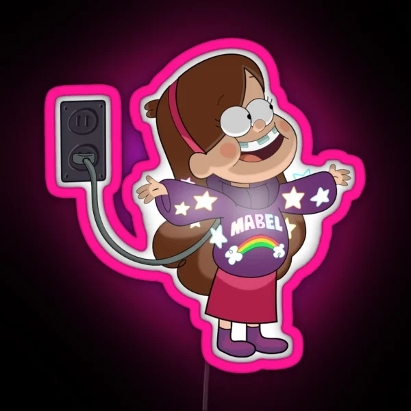 Mabel Gravity Falls RGB Neon Sign