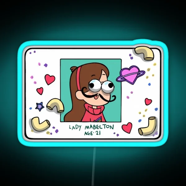 Mabel Pines Lady Mabelton Fake ID Card Replica RGB Neon Sign