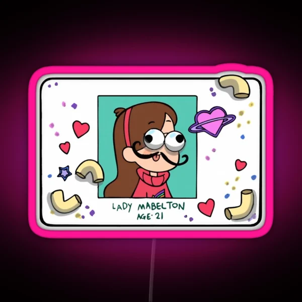 Mabel Pines Lady Mabelton Fake ID Card Replica RGB Neon Sign