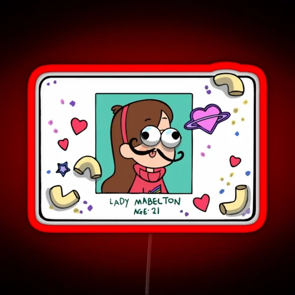 Mabel Pines Lady Mabelton Fake ID Card Replica RGB Neon Sign