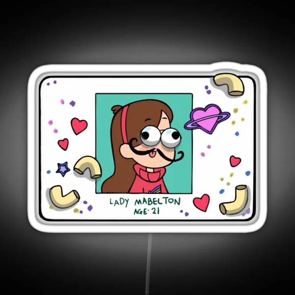 Mabel Pines Lady Mabelton Fake ID Card Replica RGB Neon Sign