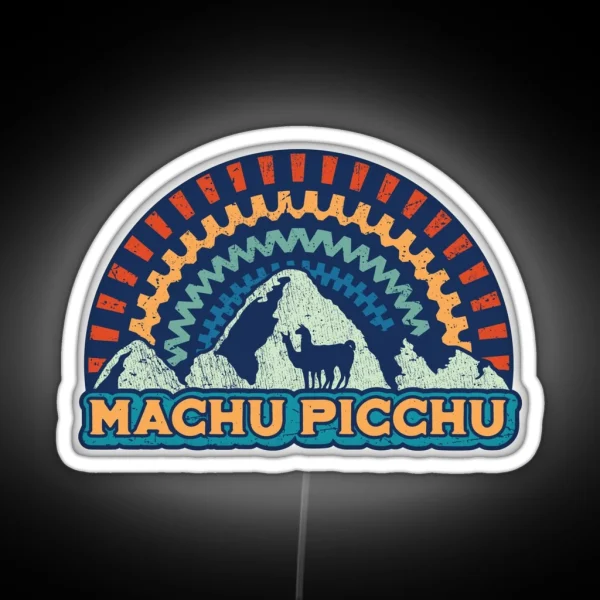 Machu Picchu Retro Inca Peru RGB Neon Sign