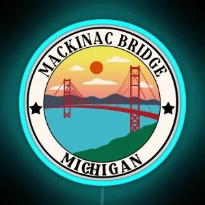 Mackinac Bridge Michigan RGB Neon Sign