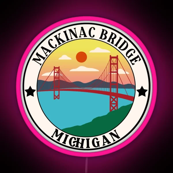 Mackinac Bridge Michigan RGB Neon Sign