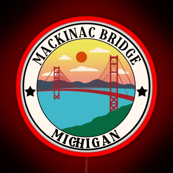 Mackinac Bridge Michigan RGB Neon Sign