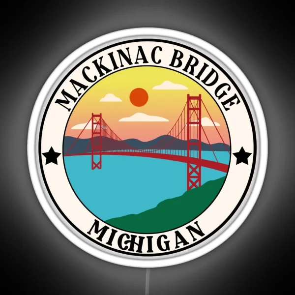 Mackinac Bridge Michigan RGB Neon Sign