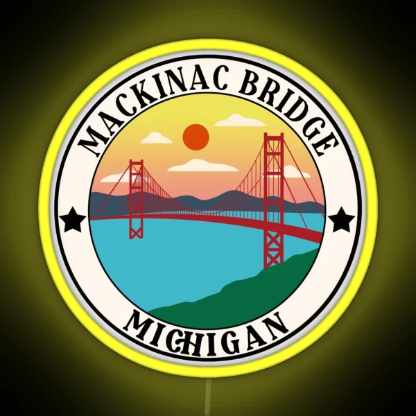 Mackinac Bridge Michigan RGB Neon Sign