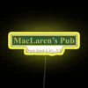 LED MacLaren's Bar Sign with Color-Changing RGB Lighting for NYC Fans