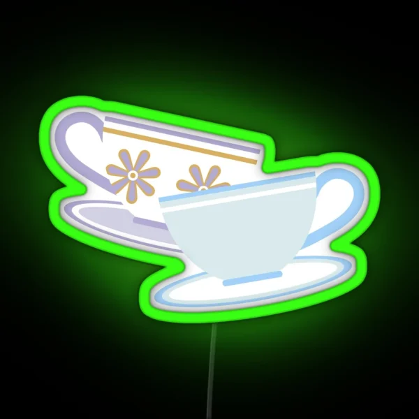Mad Tea Party Teacups Purple And Blue RGB Neon Sign