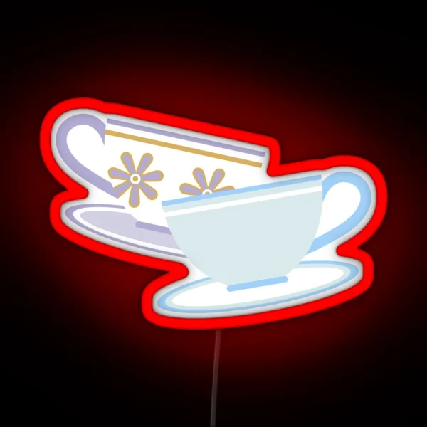 Mad Tea Party Teacups Purple And Blue RGB Neon Sign