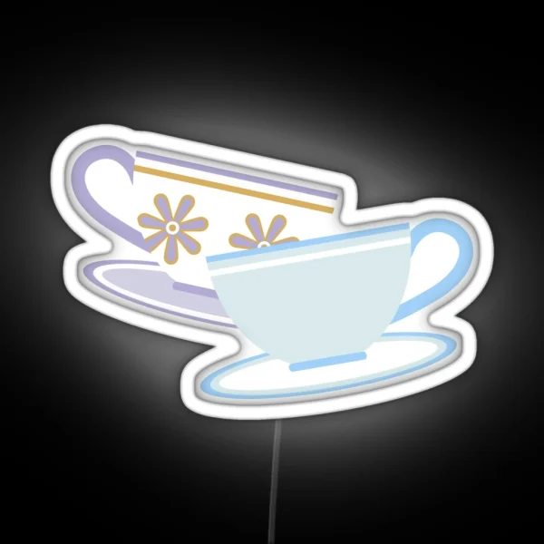 Mad Tea Party Teacups Purple And Blue RGB Neon Sign