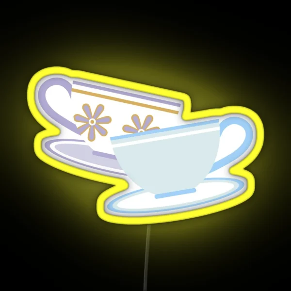 Mad Tea Party Teacups Purple And Blue RGB Neon Sign